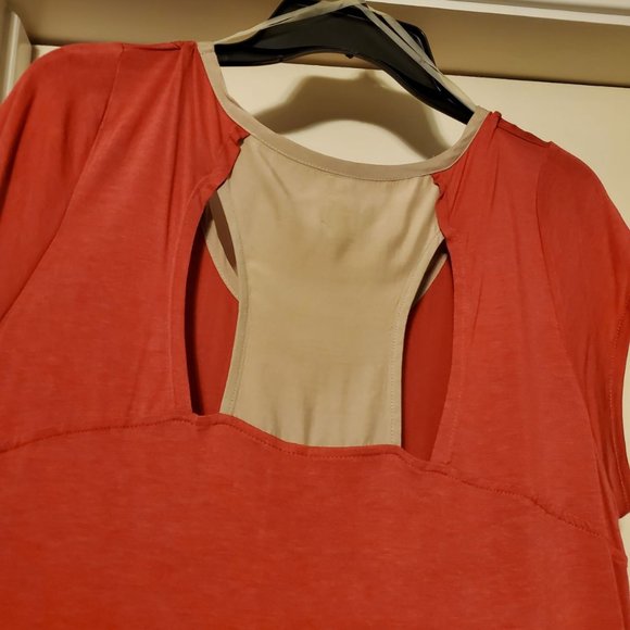 Lightweight Orange and Tan Ladies Blouse - Picture 3 of 4